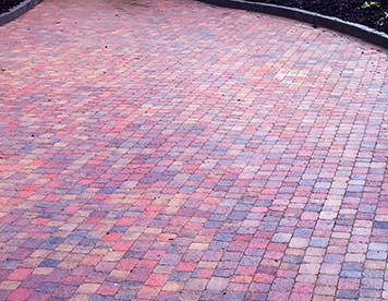 Cobble brick driveway