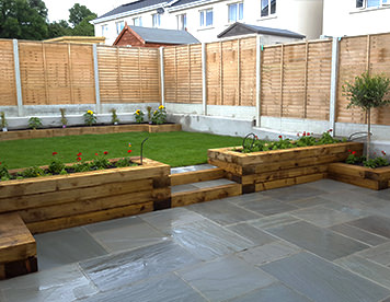 Grey sandstone paving