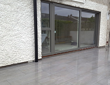 Grey porcelain paving