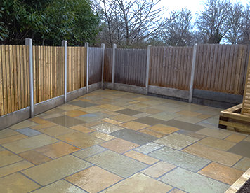 Yellow limestone paving